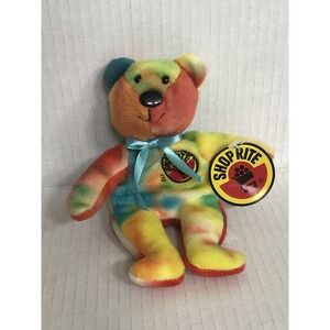 Vintage SHOPRITE Grocery Tie Dye Scrunchy Bear Plush 1998 - RARE Advertising